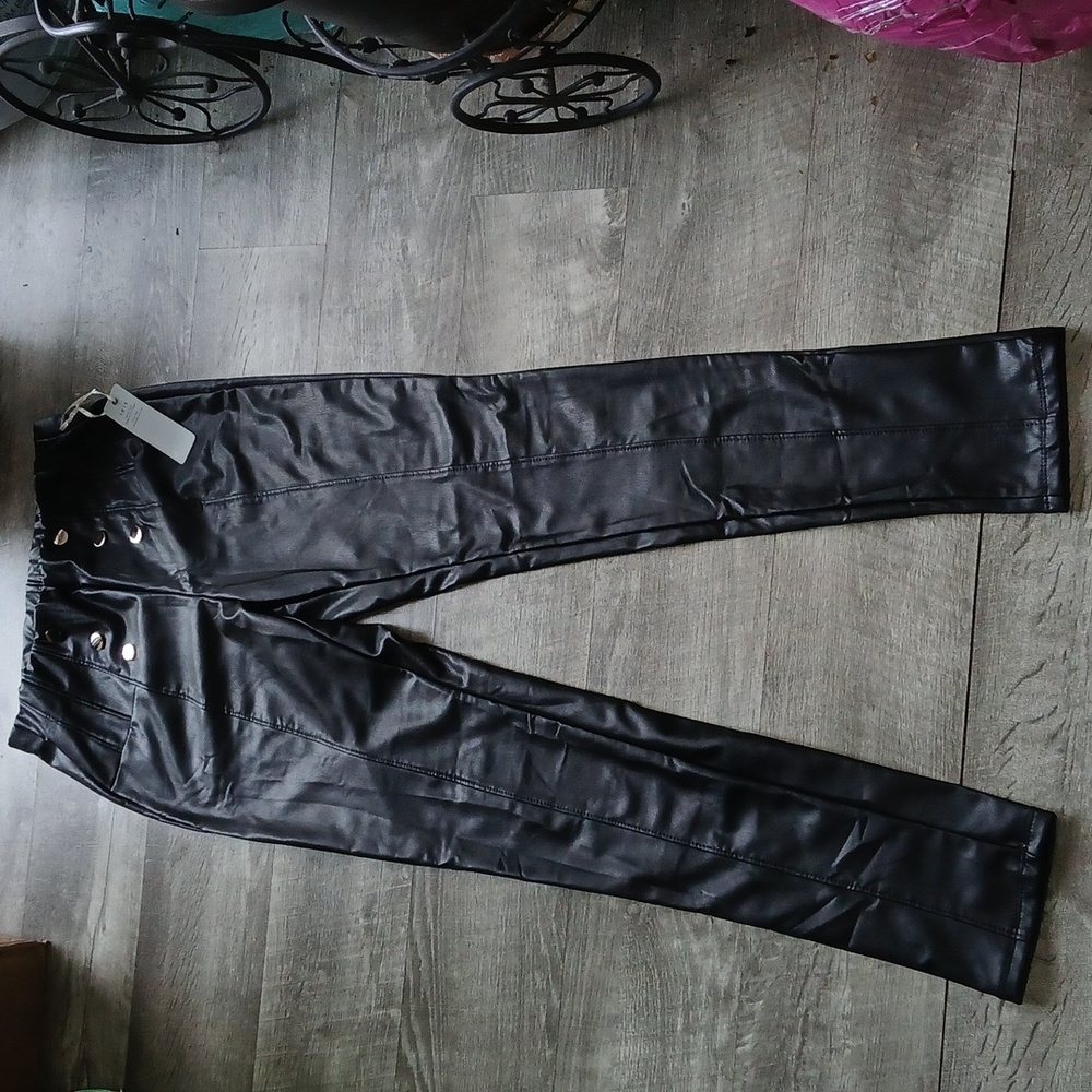 Iris Black Faux Leather